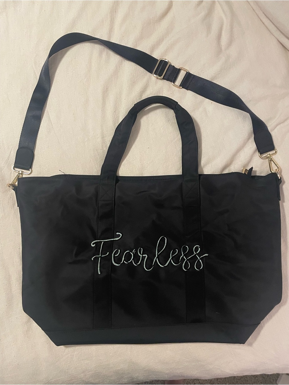 Stoney Clover Lane Large Noir 'Fearless' Tote with Adjustable Strap